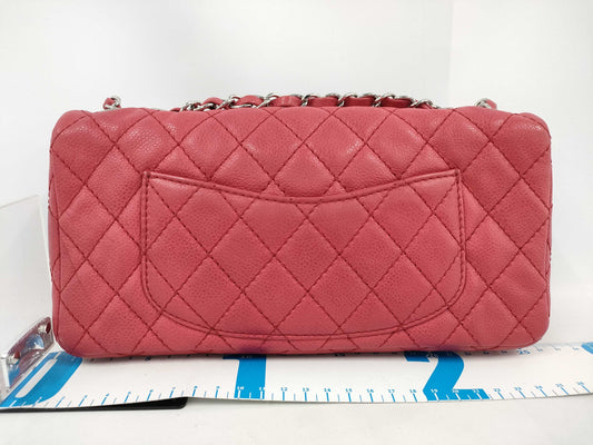 CHANEL Caviar Skin 25 Red Shoulder Bag