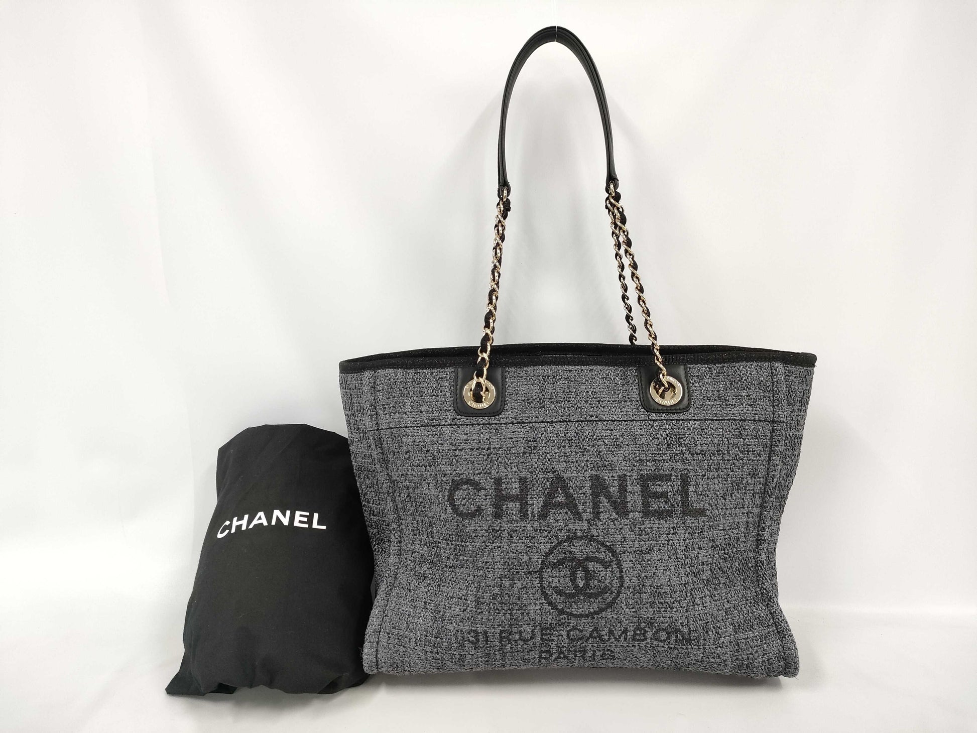 CHANEL Deauville MM Straw Random Tote Bag