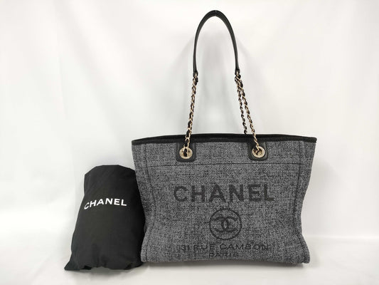 CHANEL Deauville MM Straw Random Tote Bag