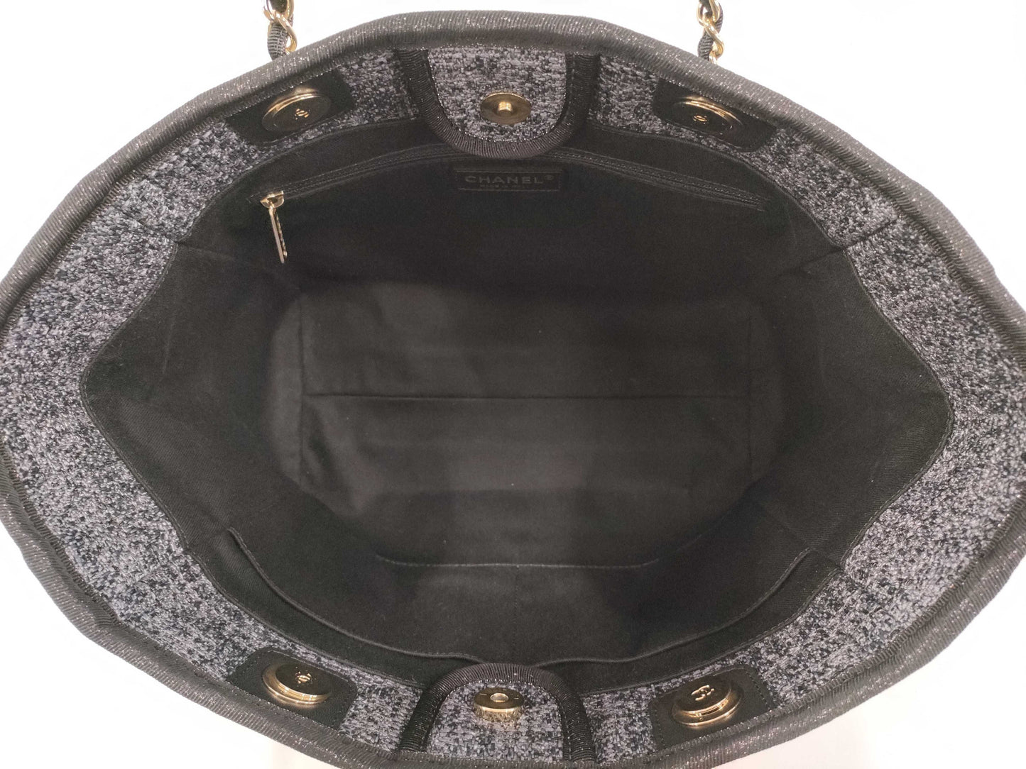 CHANEL Deauville MM Straw Random Tote Bag