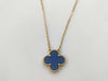 Van Cleef&Arpels Vintage Alhambra Blue Agate YG Au750 5.1g Necklace