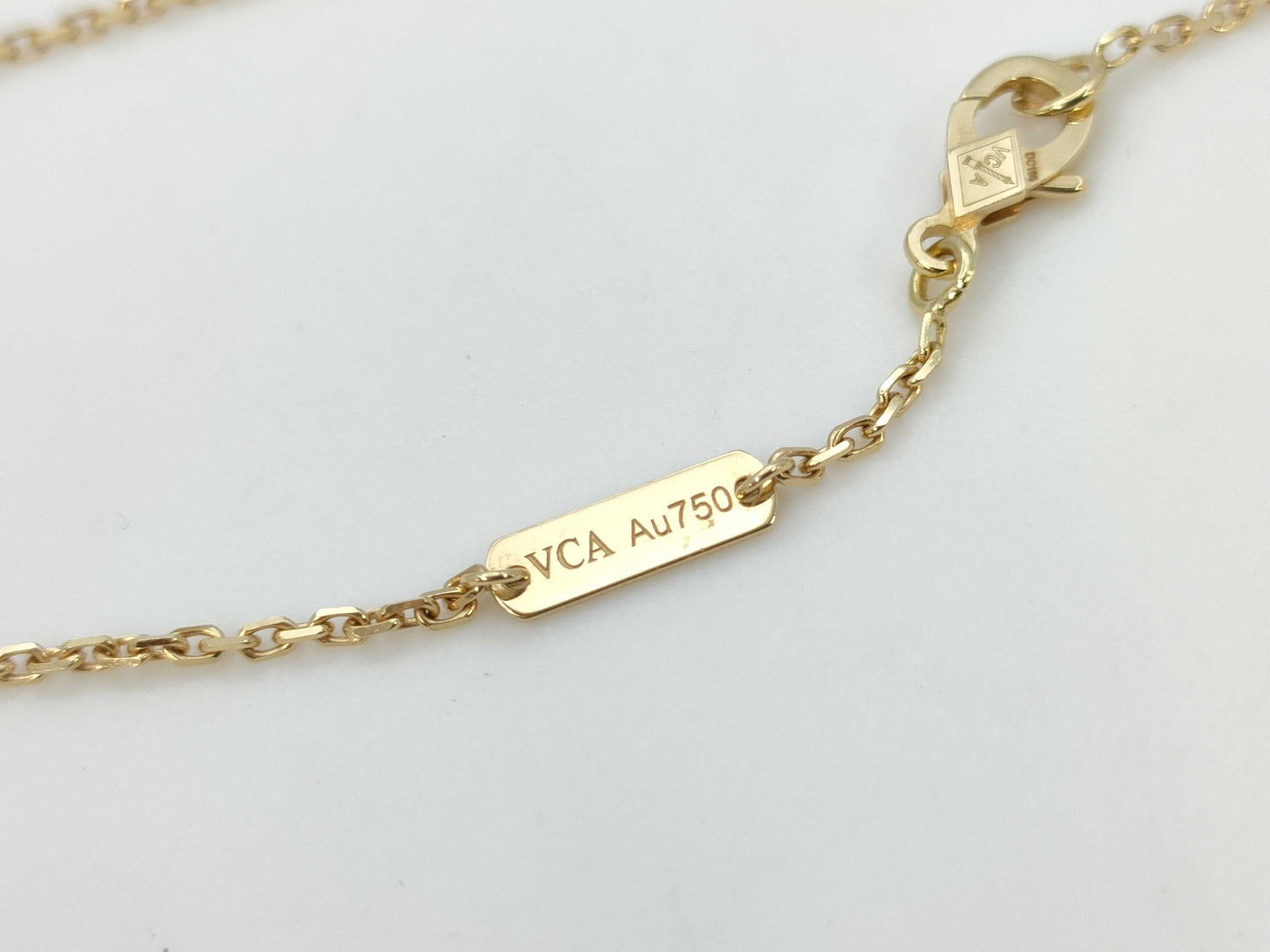 Van Cleef&Arpels Vintage Alhambra Blue Agate YG Au750 5.1g Necklace