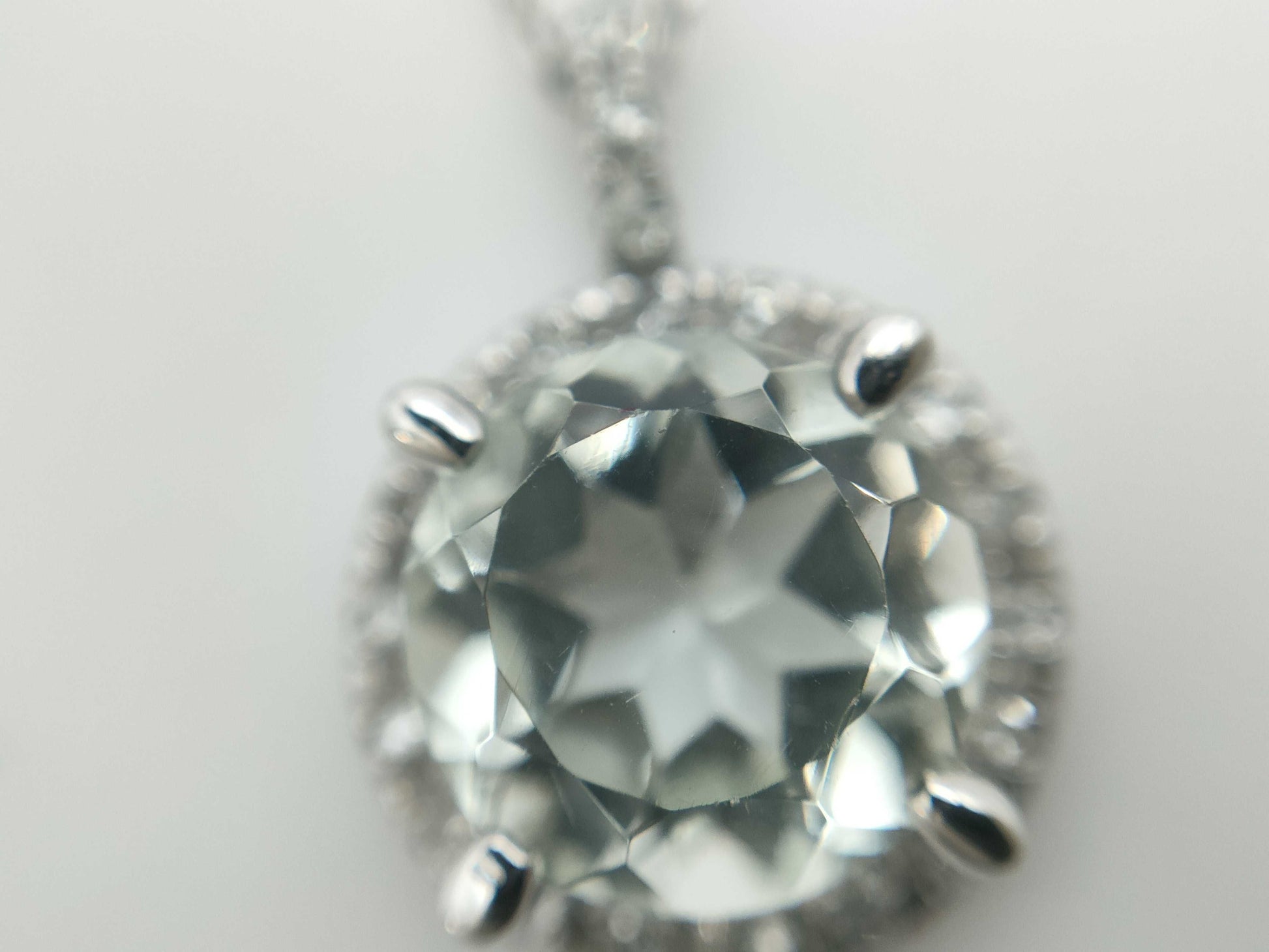 MAUBOUSSIN Soleil Ete Green Amethyst Diamond WG Au750 2.6g Necklace