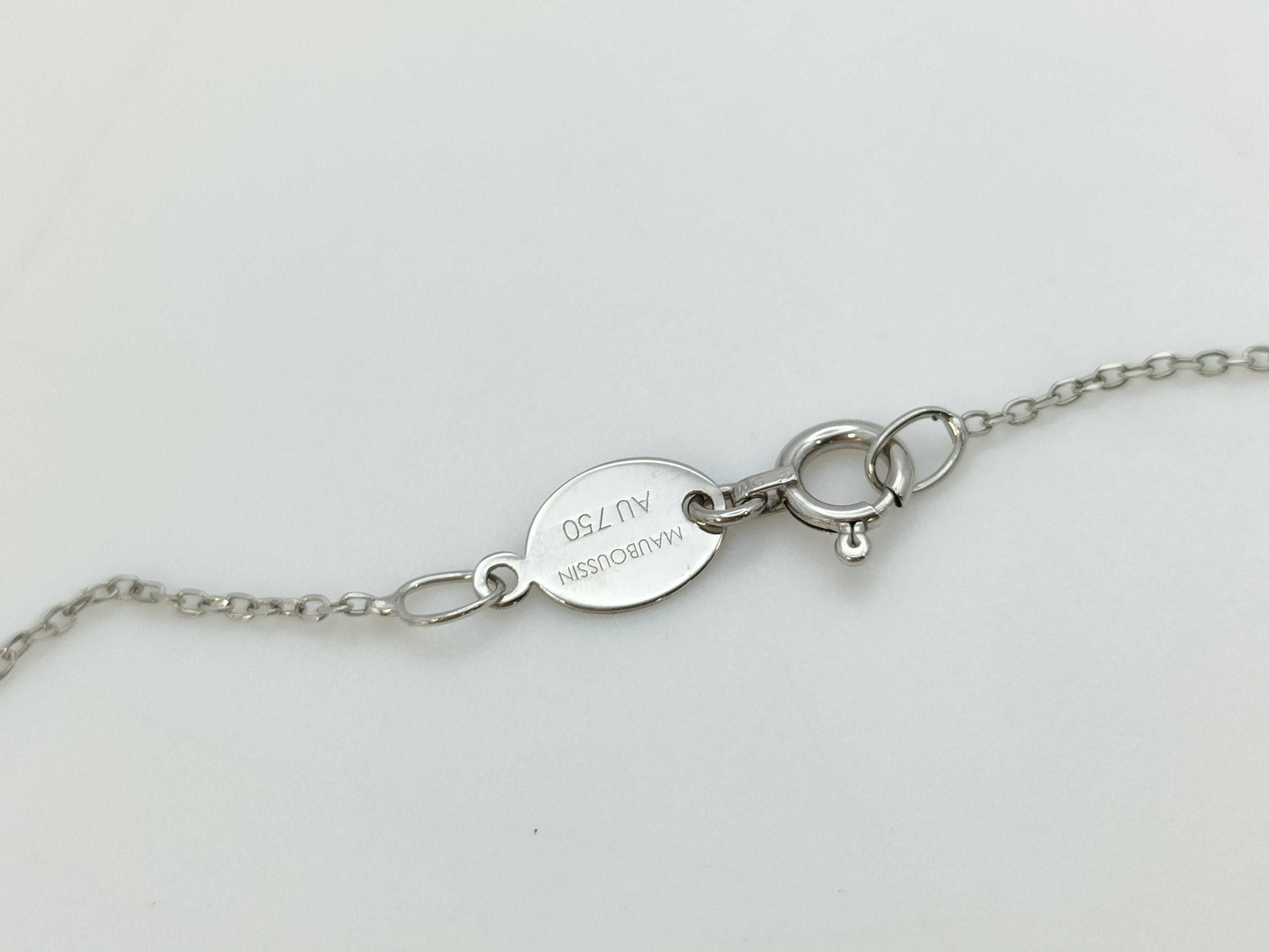 MAUBOUSSIN Soleil Ete Green Amethyst Diamond WG Au750 2.6g Necklace