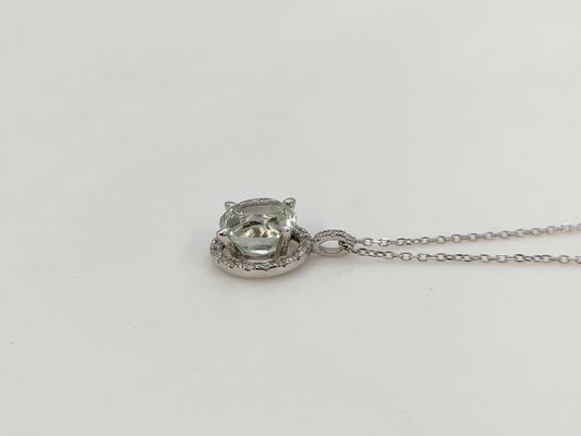 MAUBOUSSIN Soleil Ete Green Amethyst Diamond WG Au750 2.6g Necklace