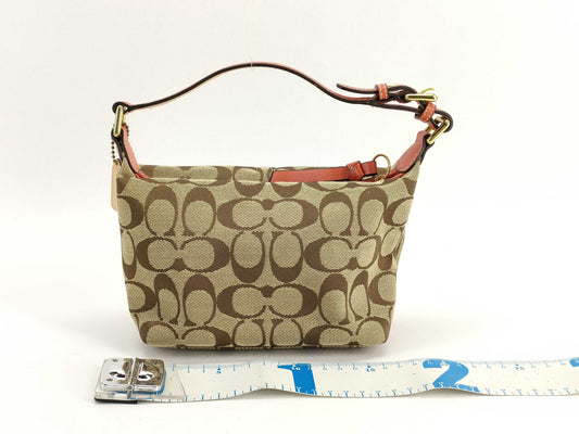 COACH Signature Handbag with Hand Pouch, Box, and Dust Bag