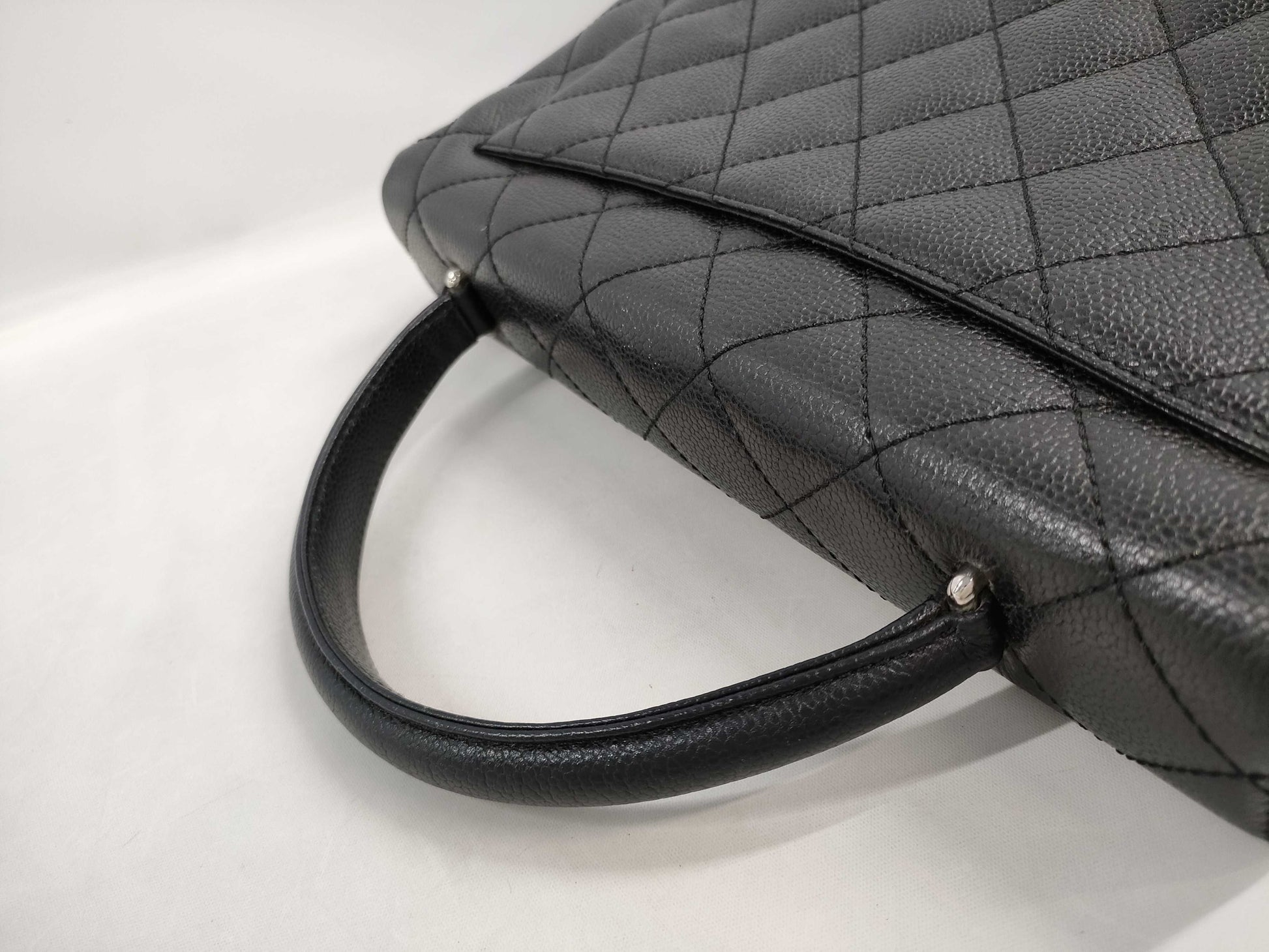 CHANEL Coco Mark Matelasse Caviar Skin Coco Handle Gala Handbag