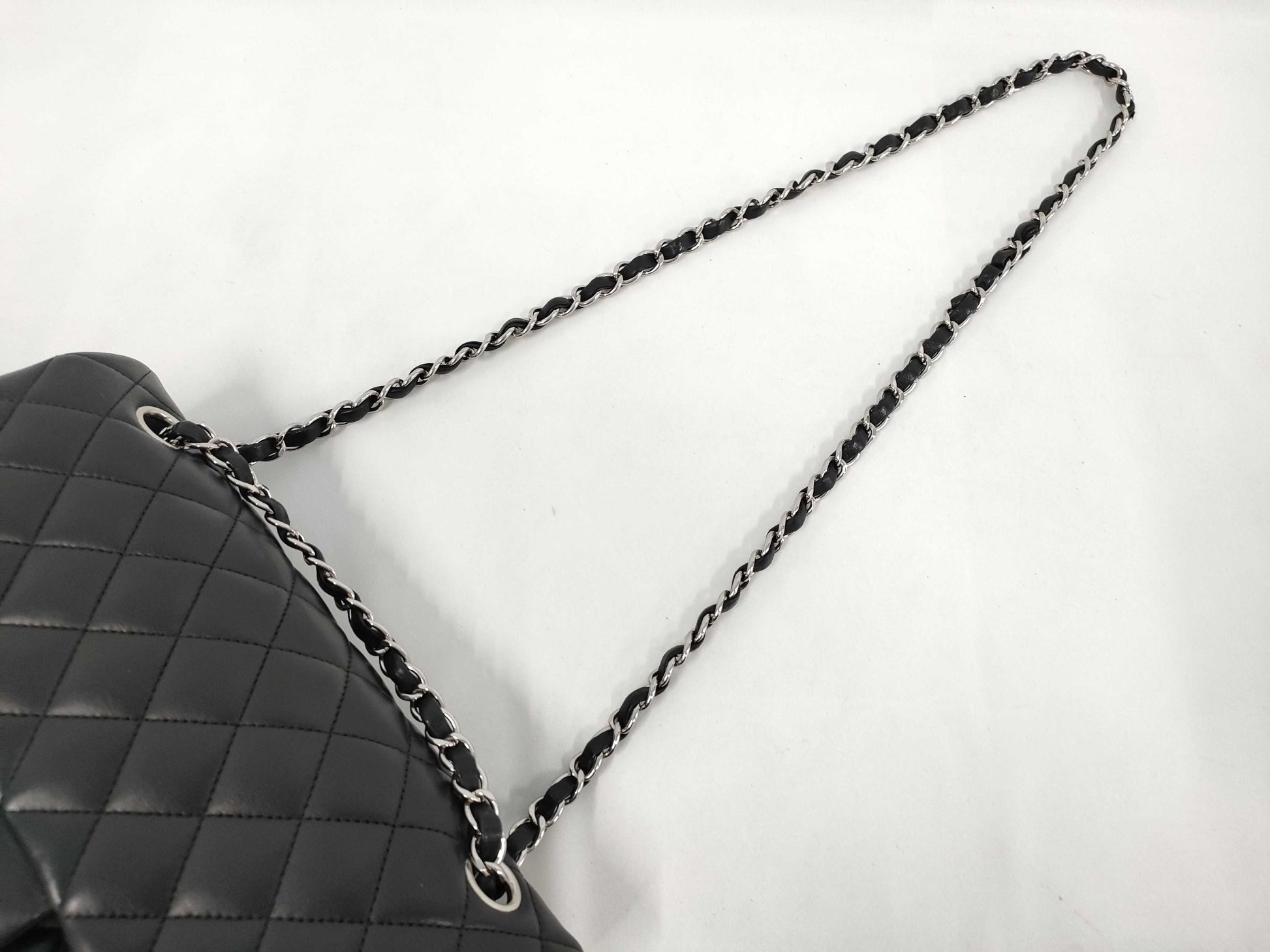 CHANEL Matelasse Double Flap Chain Shoulder Bag, Lambskin