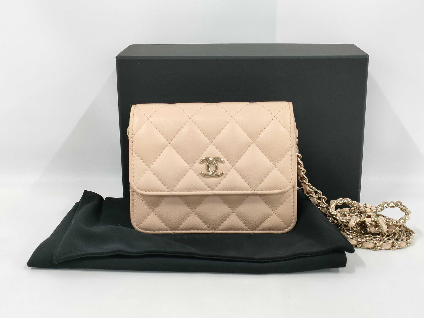 CHANEL Mini Matelasse Caviar Leather Chain Shoulder Bag