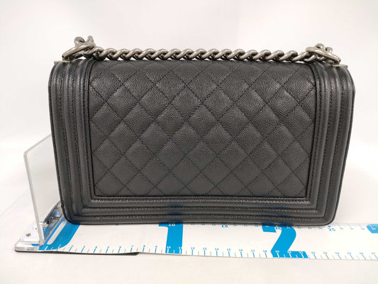 CHANEL Boy Chanel Coco Mark Caviar Leather Chain Shoulder Bag, No. 29