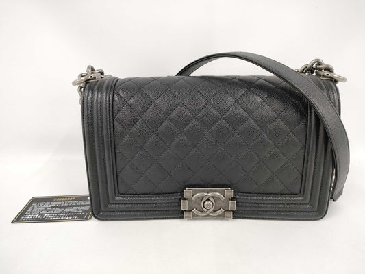 CHANEL Boy Chanel Coco Mark Caviar Leather Chain Shoulder Bag, No. 29