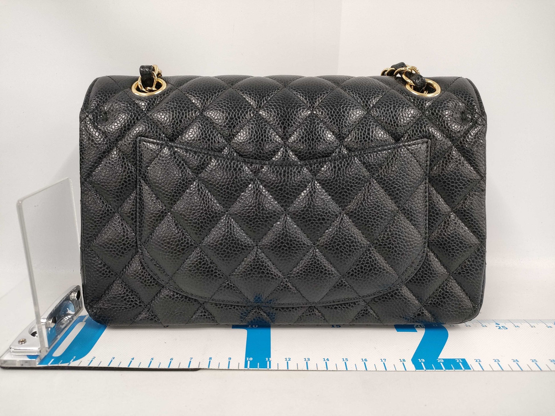 CHANEL Matelasse 23 Classic Small Handbag in Black Caviar Leather with Gold Hardware A01113 Shoulder Bag