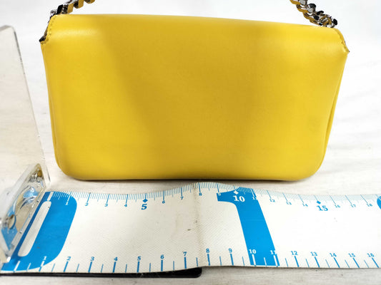 FENDI Micro Bucket Leather Shoulder Bag Yellow Handbag