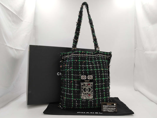 CHANEL Tweed Robot Design 23rd Series Tote Bag
