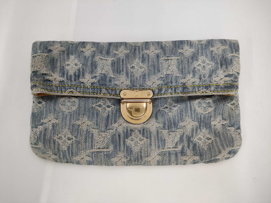 LOUIS VUITTON Vuitton Monogram Denim Clutch Bag Second Bag