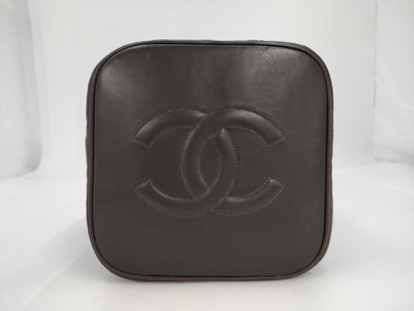 CHANEL Matlasse Chanel Matlasse Vertical Brown Vanity Bag