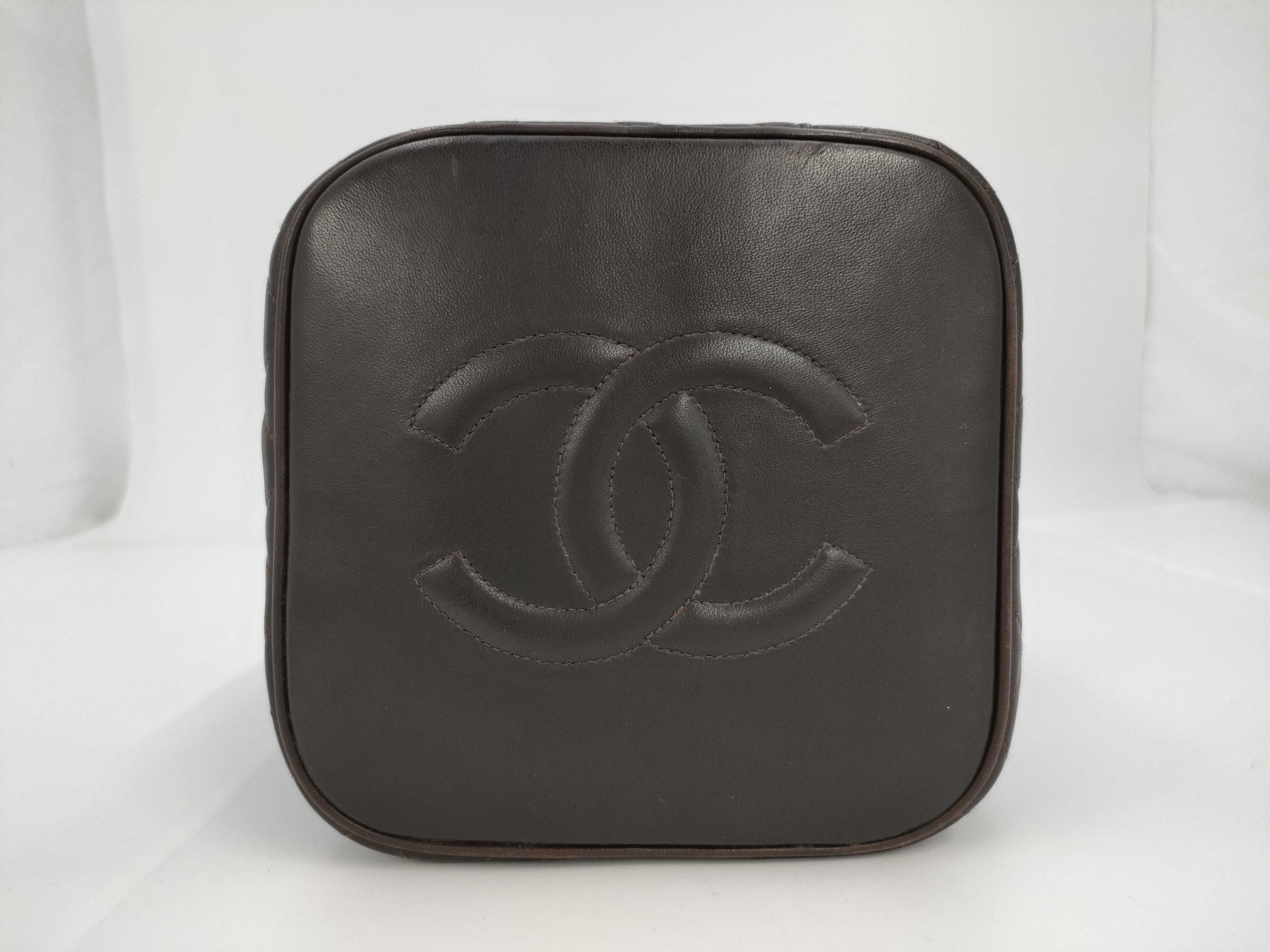 CHANEL Matlasse Chanel Matlasse Vertical Brown Vanity Bag