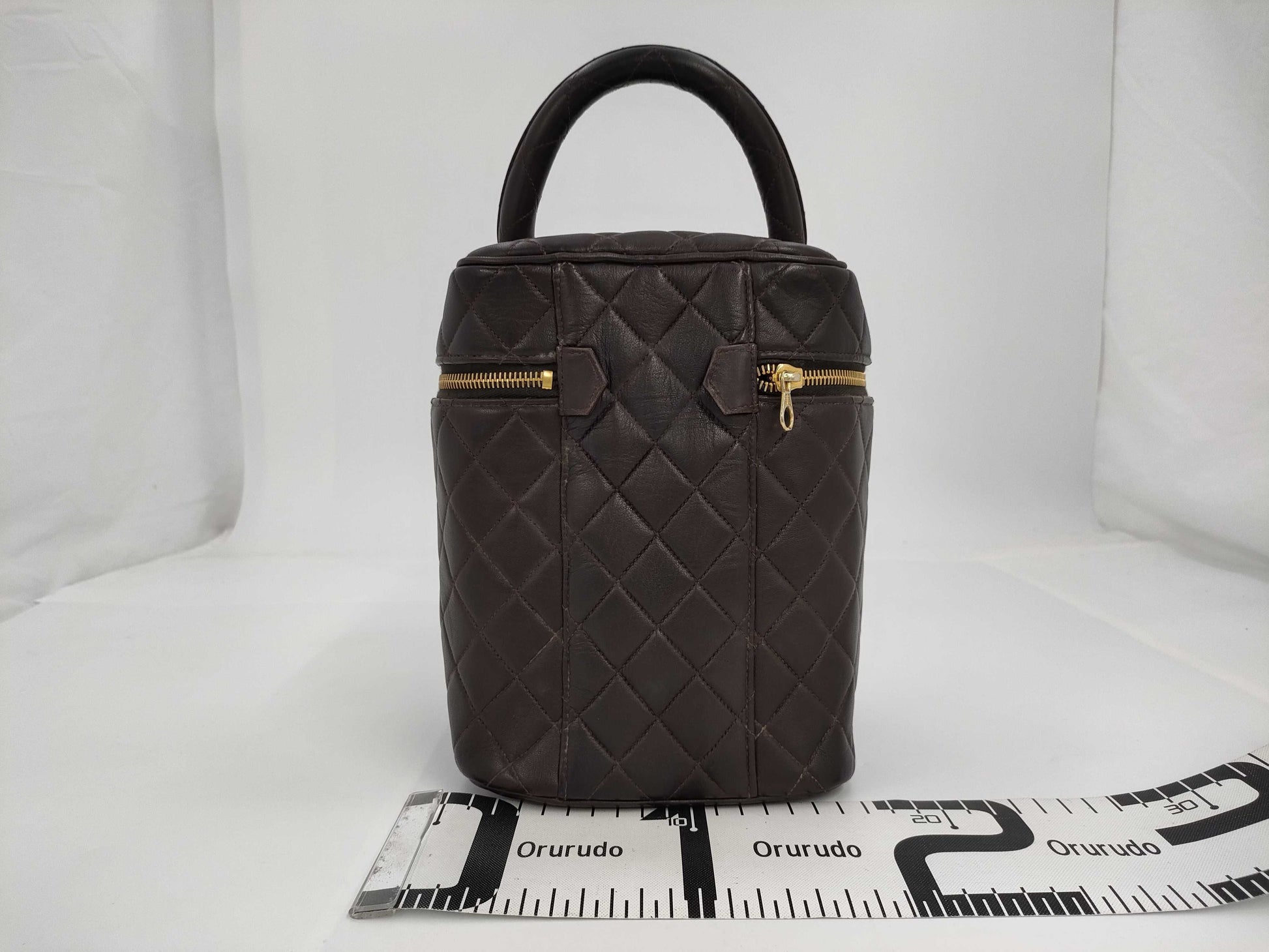 CHANEL Matlasse Chanel Matlasse Vertical Brown Vanity Bag