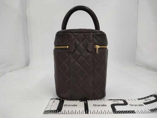 CHANEL Matlasse Chanel Matlasse Vertical Brown Vanity Bag