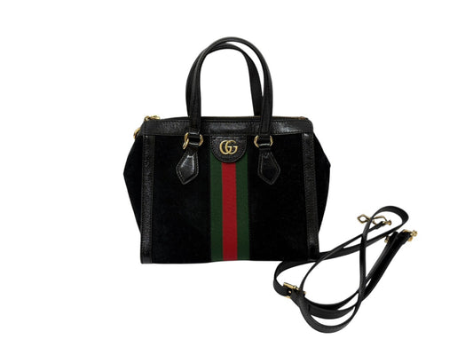 GUCCI Sherry Line Suede Handbag