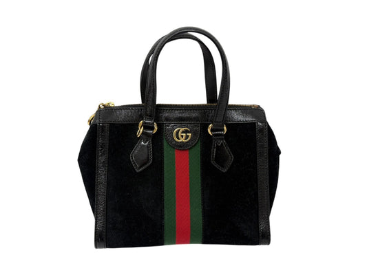 GUCCI Sherry Line Suede Handbag