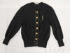 Yves Saint Laurent Black Cardigan with YSL Embroidery and Gold Buttons, Size M