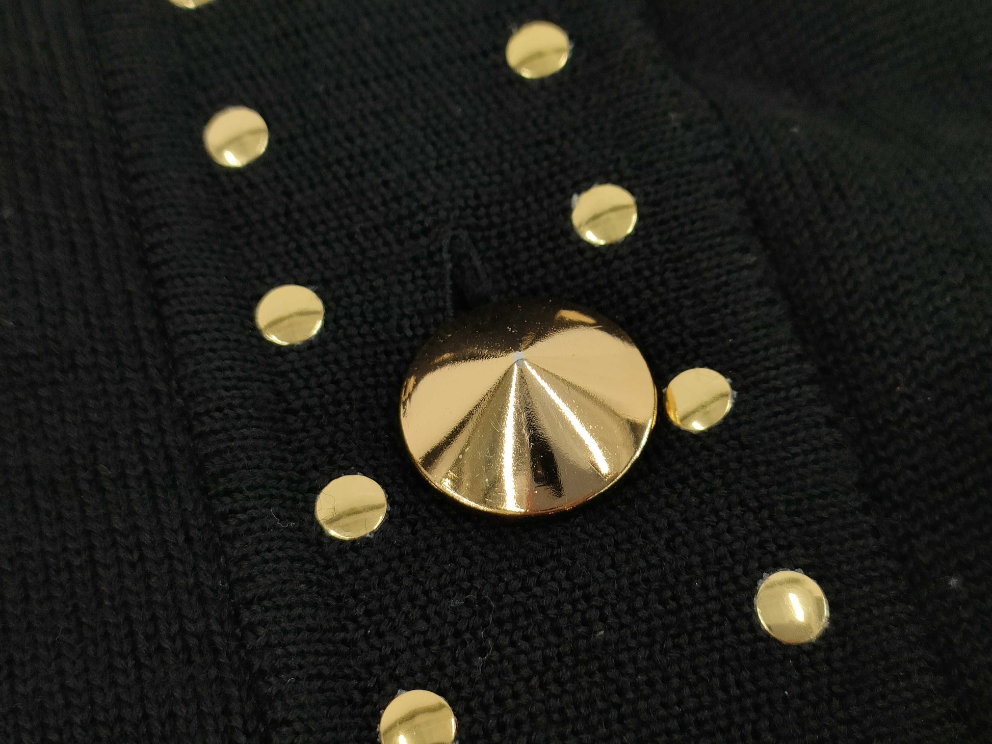 Yves Saint Laurent Black Cardigan with YSL Embroidery and Gold Buttons, Size M