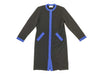 Yves Saint Laurent YSL Long Cardigan, Two-Tone, Black and Royal Blue, Size M