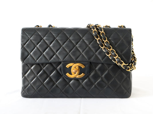 CHANEL Seal Deca Matasse Lambskin W Chain Shoulder Black Shoulder Bag