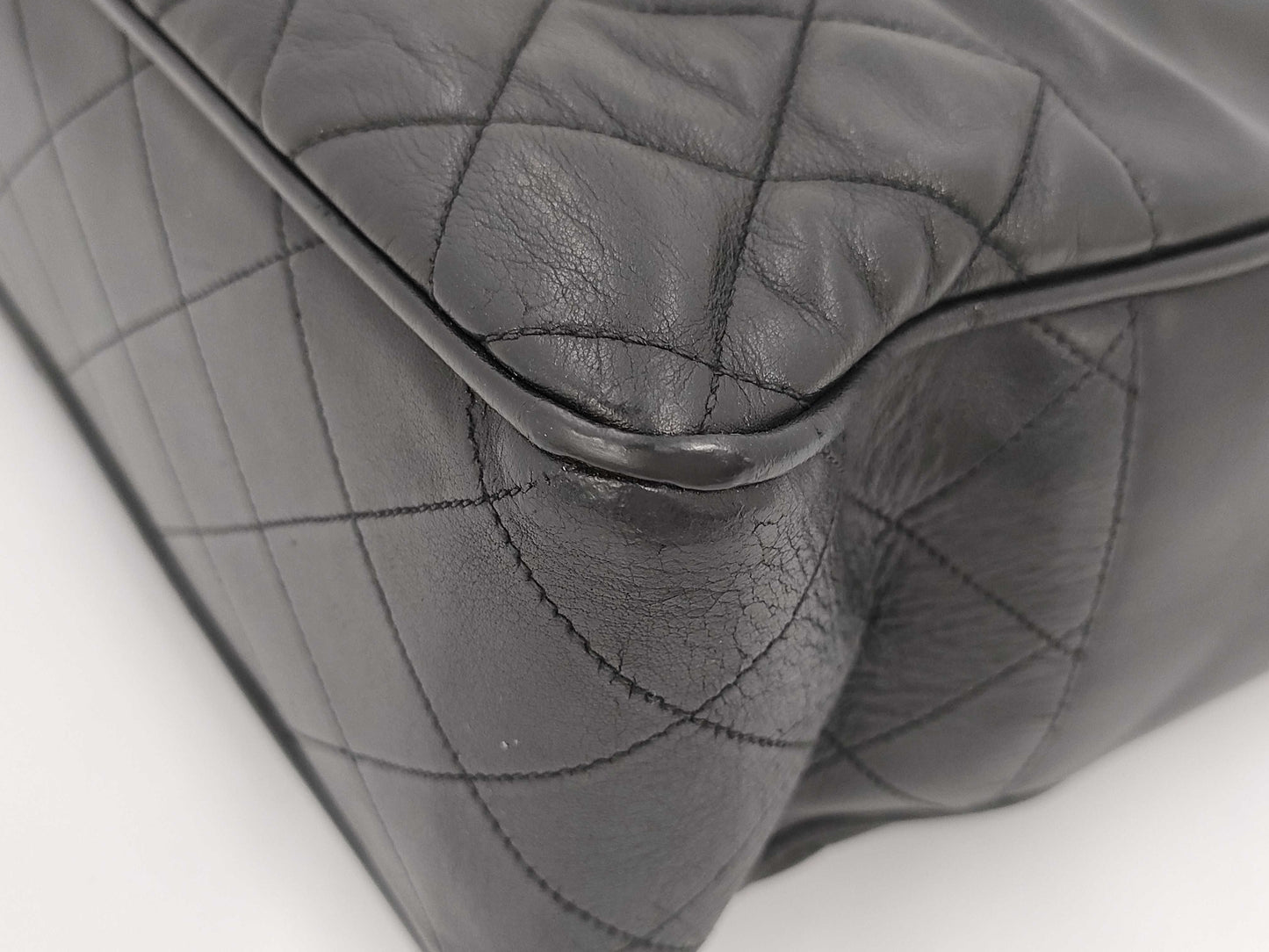 CHANEL Lambskin Chain Shoulder Black Shoulder Bag