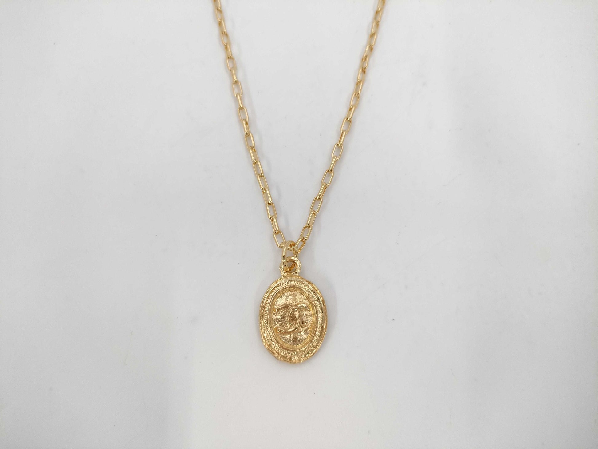 CHANEL Necklace Cocomark Vintage Necklace Gold Necklace