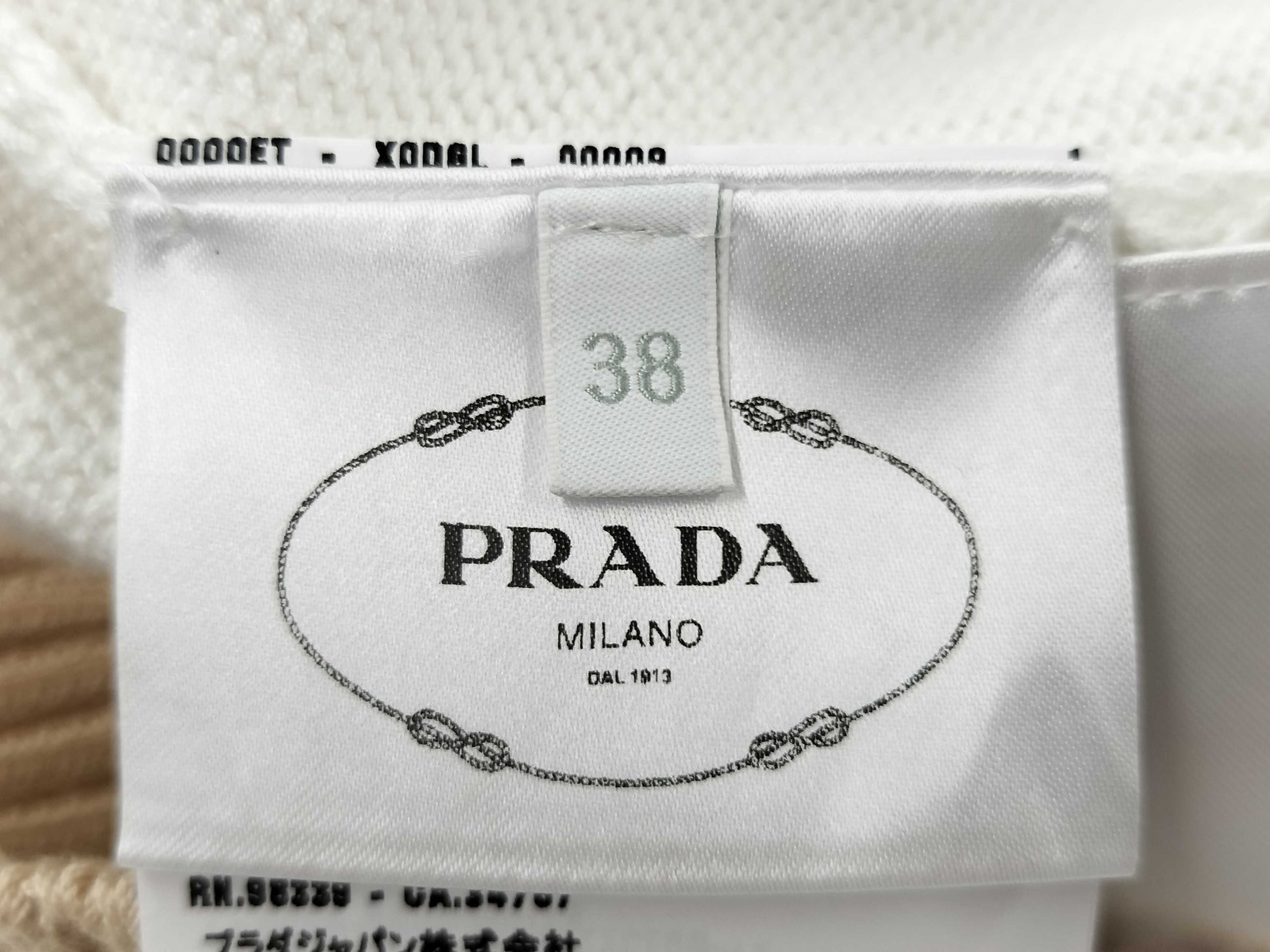 PRADA Prada Short Cardigan with Logo, RFID Verified, Size 38