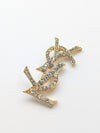 Yves Saint Laurent Brooch YSL Cassandra Gold Rhinestone Brooch