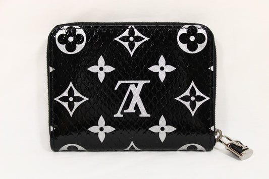 LOUIS VUITTON Vuitton Monogram Exotic Zippy Coin Purse N97059 Black RFID Tag Wallet