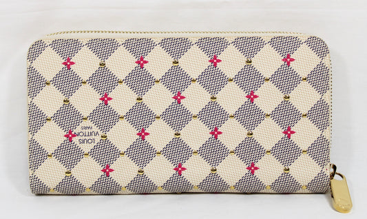 LOUIS VUITTON Damier Azur Zippy Wallet N64615 Ivory RFID Tag Wallet