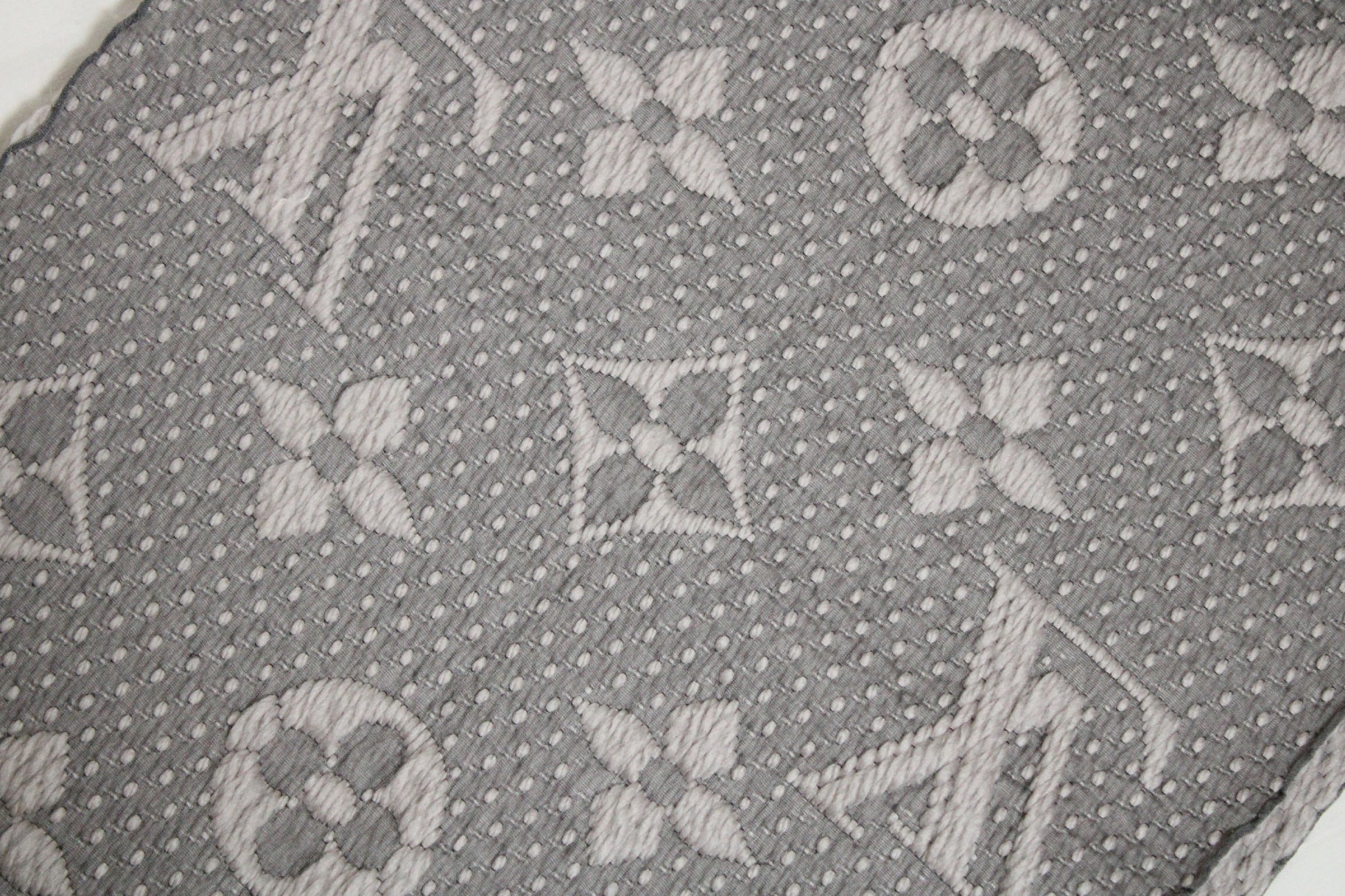 LOUIS VUITTON Vuitton Echarpe Logomania Muffler Wool Silk Grey Muffler