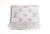 LOUIS VUITTON Vuitton Echarpe Logomania Muffler Wool Silk Grey Muffler
