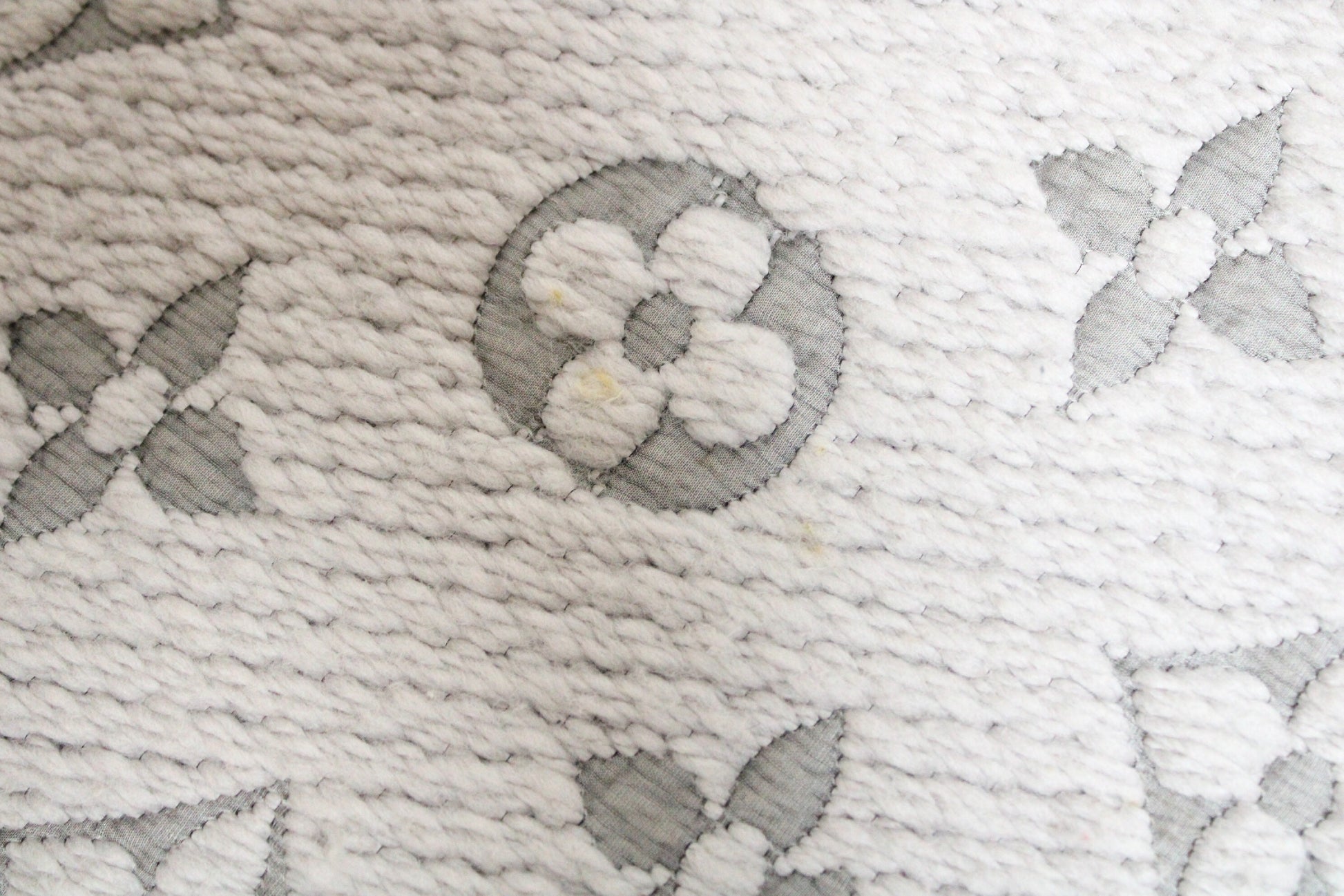 LOUIS VUITTON Vuitton Muffler Echarp Logomania Silk Wool Grey Muffler