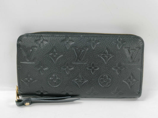LOUIS VUITTON M61864 Monogram Empreinte Zippy Wallet Noir with Box and Dust Bag
