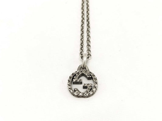 GUCCI Interlocking G Necklace, Silver , Dust Bag and Box Included, 1313AR