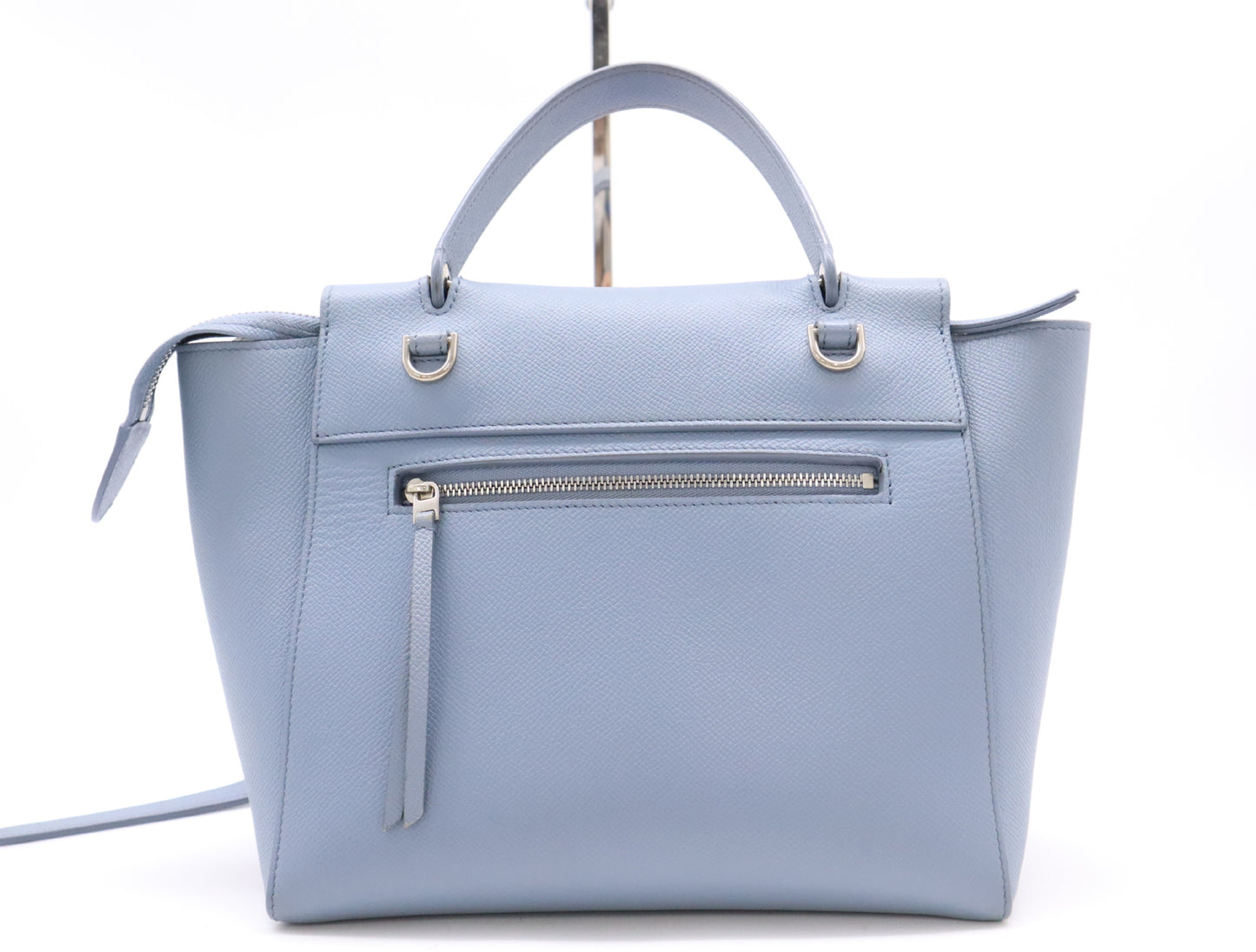 CELINE Leather Belt Bag Nano 2WAY Bag Blue Grey Handbag