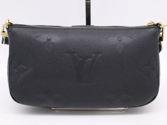 LOUIS VUITTON M80399 Monogram Empreinte Multi Pochette Accessoires Noir with Shoulder Strap, Chain Strap, Dust Bag, and Box, RFID Enabled Handbag