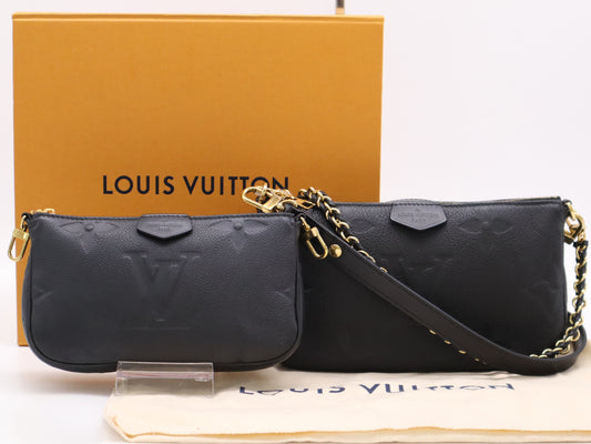 LOUIS VUITTON M80399 Monogram Unplanted Myrti Pochette Accessoir Noir with Shoulder Strap, Chain Strap, Storage Bag, Box with RFID Response Handbag