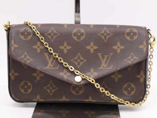 LOUIS VUITTON M61276 Monogram Pochette Felicity Fuchsia Shoulder Bag
