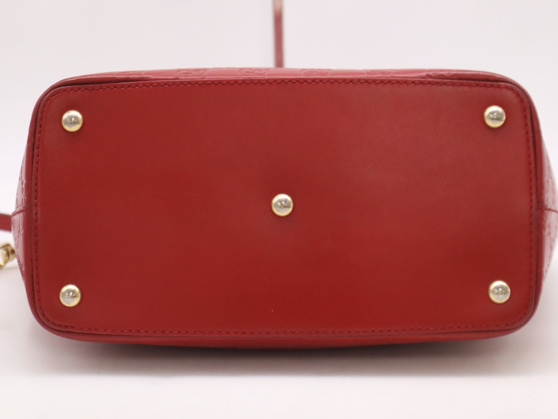 GUCCI 432124 Gucci Sima 2WAY Handbag Leather Red Handbag with Shoulder Strap