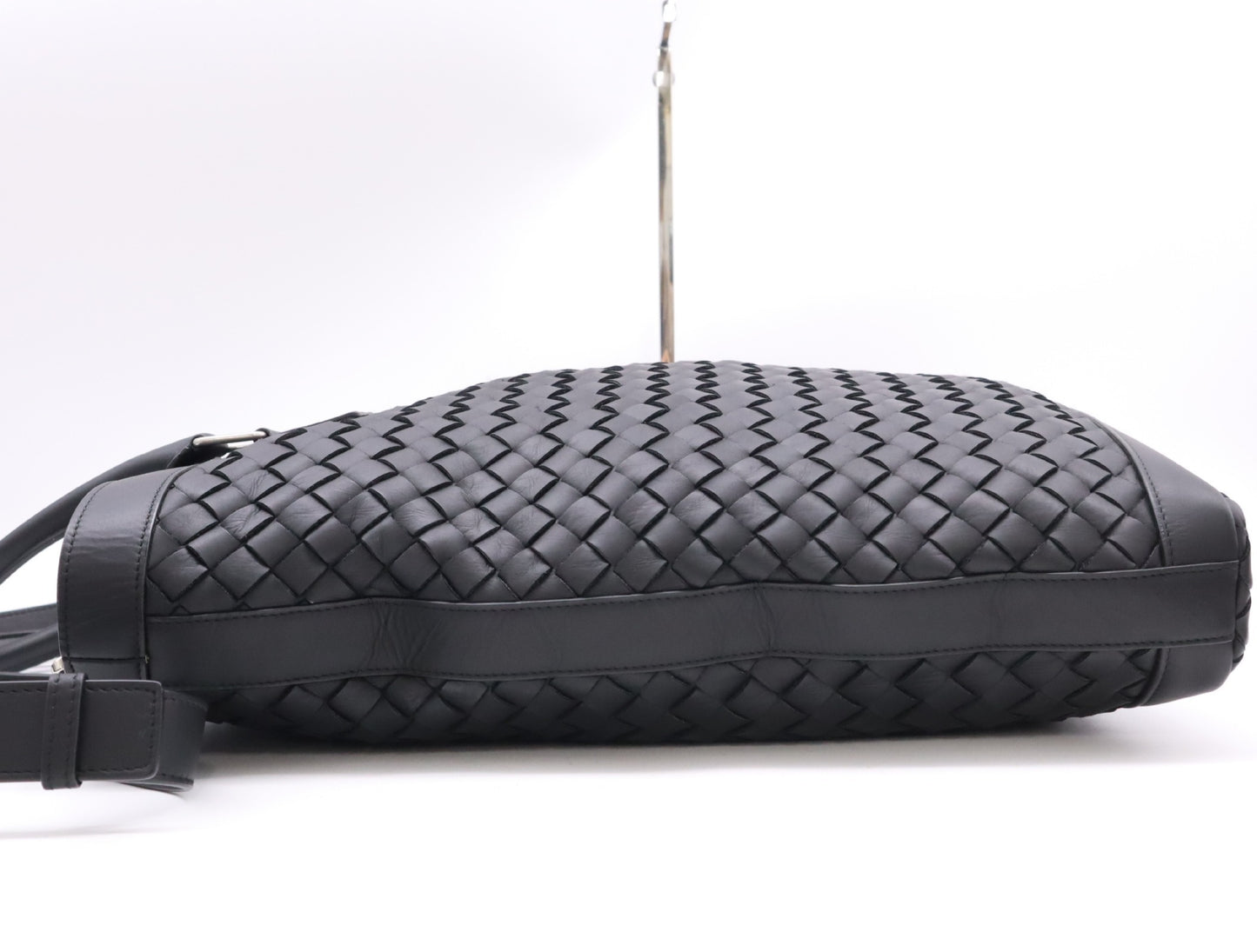 BOTTEGA VENETA Intrecciato Leather 2-WAY Bag Black No Serial with Storage Bag Tote Bag