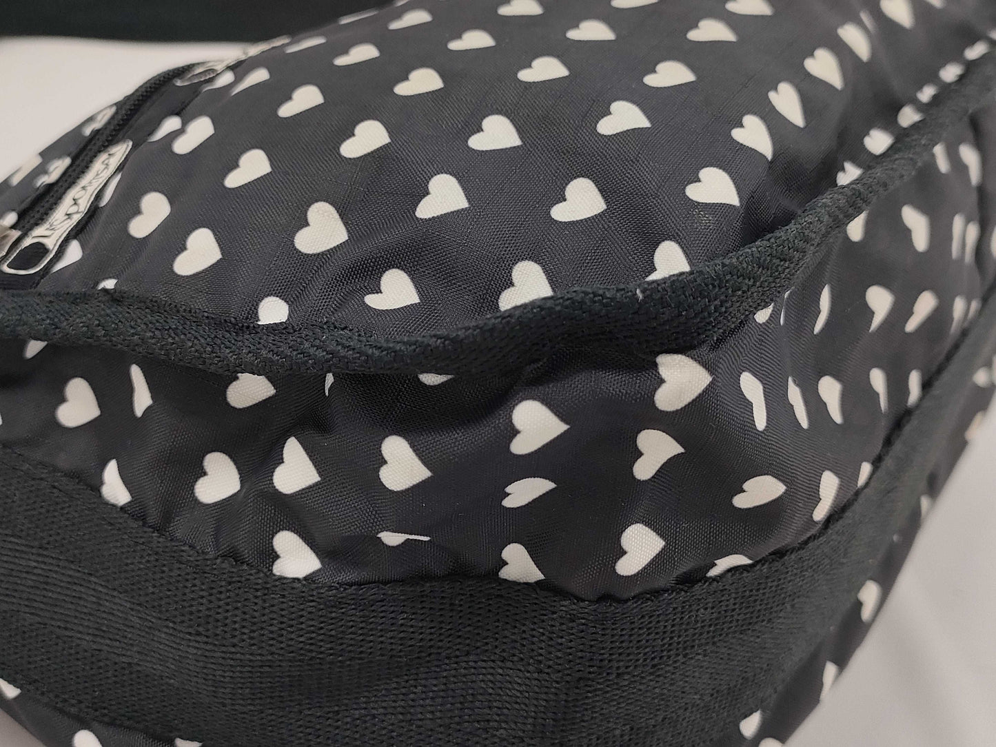 LeSportsac Heart Motif Shoulder Bag, Nylon, Black