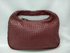 BOTTEGA VENETA Leather Intrecciato One-Shoulder Bag, Wine Red