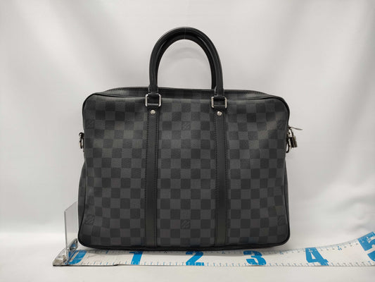 LOUIS VUITTON N41478 Graphite Porte-Document Voyage PDV PM Business Bag with Padlock