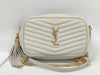Yves Saint Laurent 612579 Leather Lou Chain Shoulder Bag in Ivory